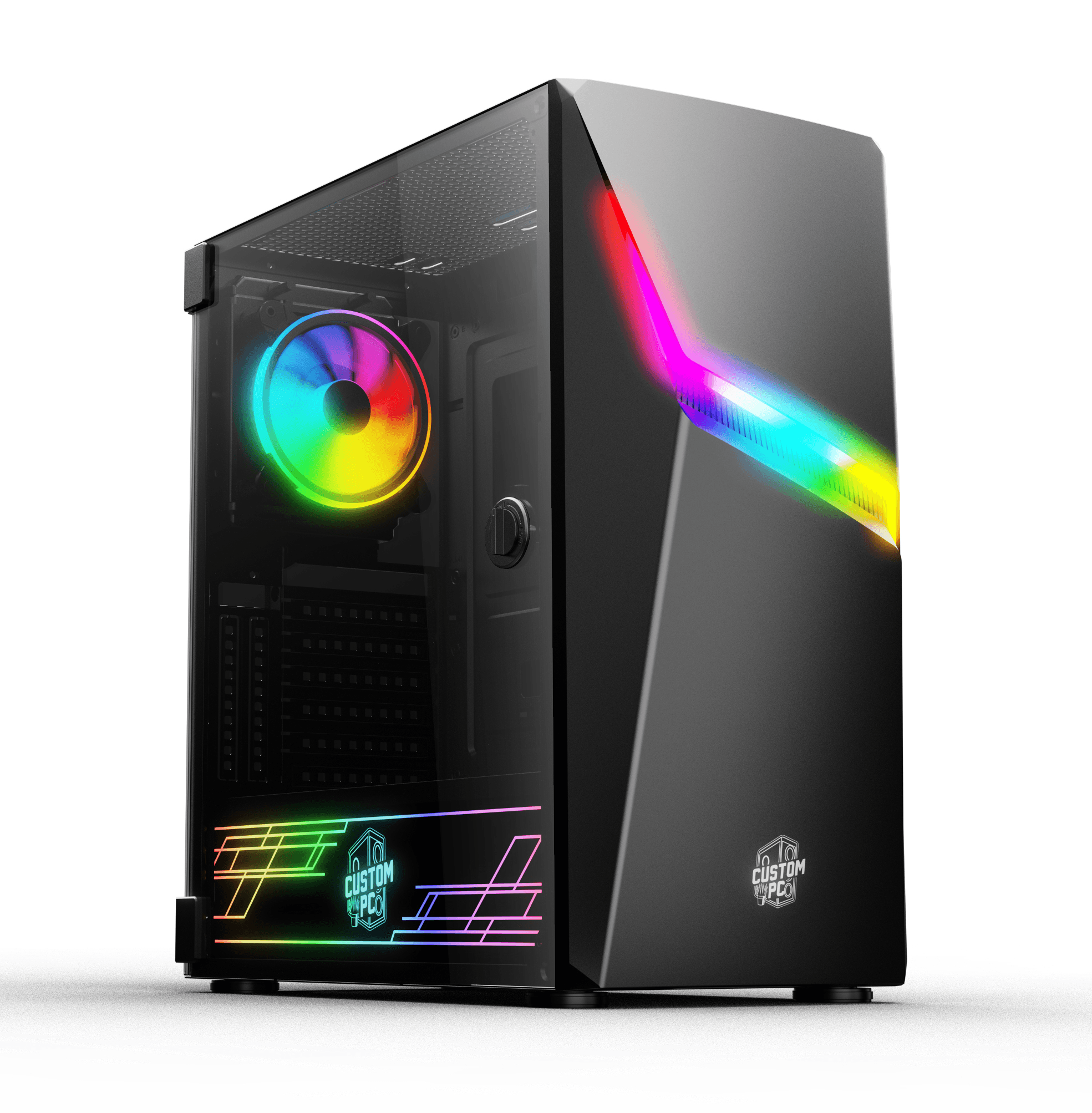 Custom PC "Warrior RGB" Computer Case (1*120mm ARGB Fan + 2*120mm Fan)